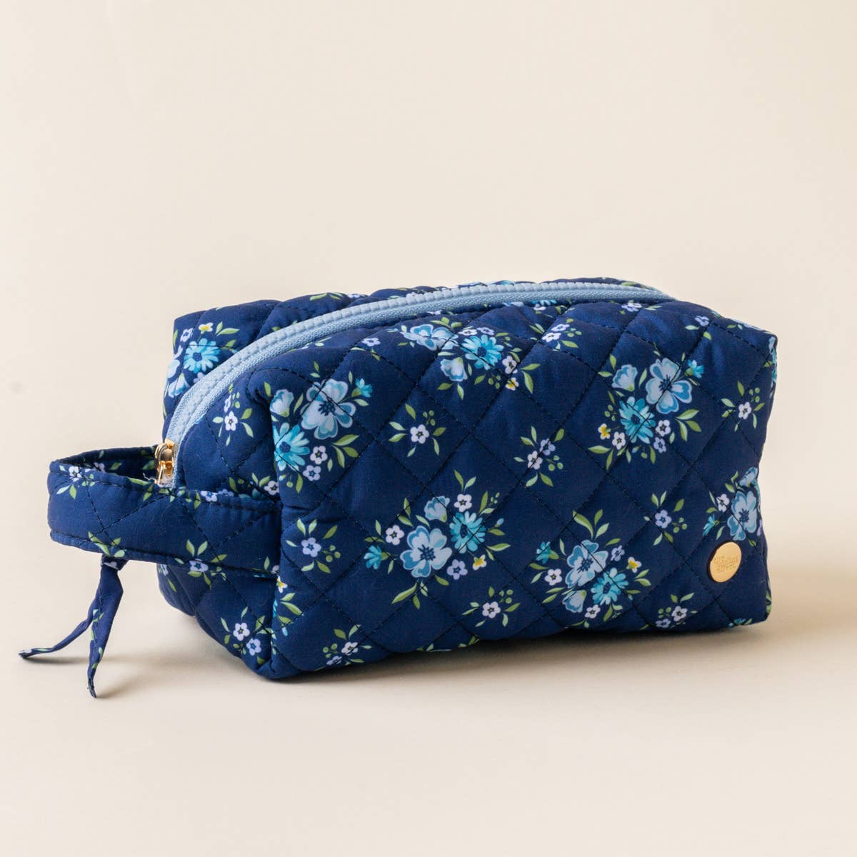 Essentials Quilted Cosmetic Pouch–Endless Daydream Navy