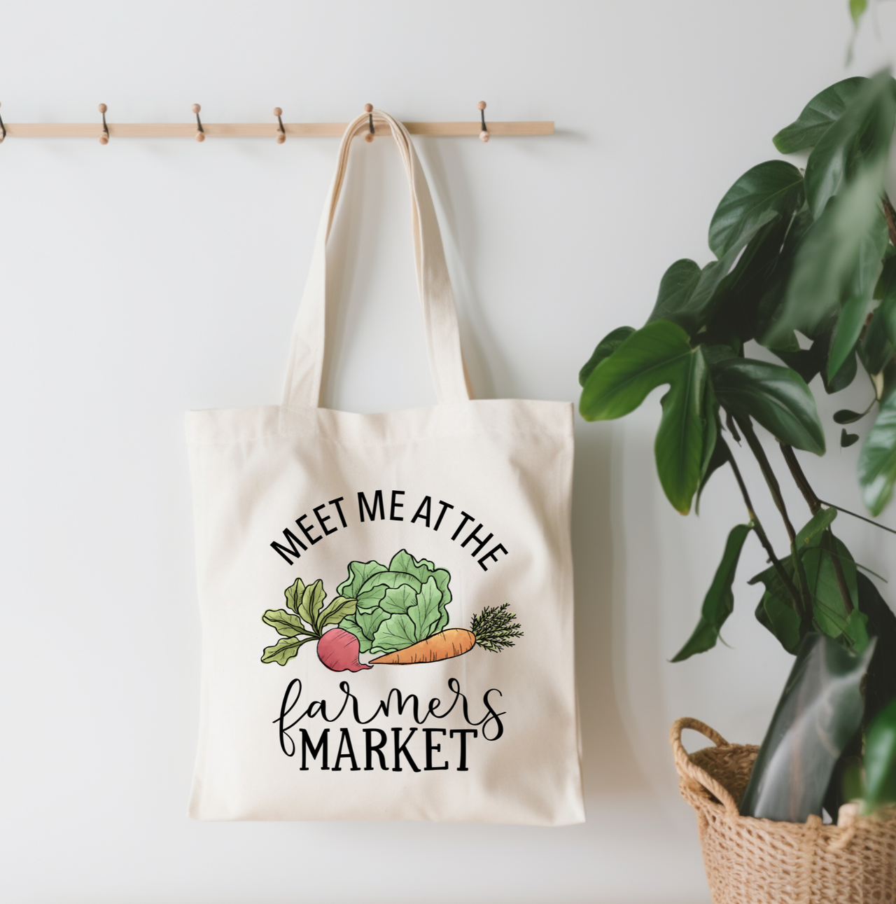 Meet Me At The Farmers Market Small Canvas Tote Bag