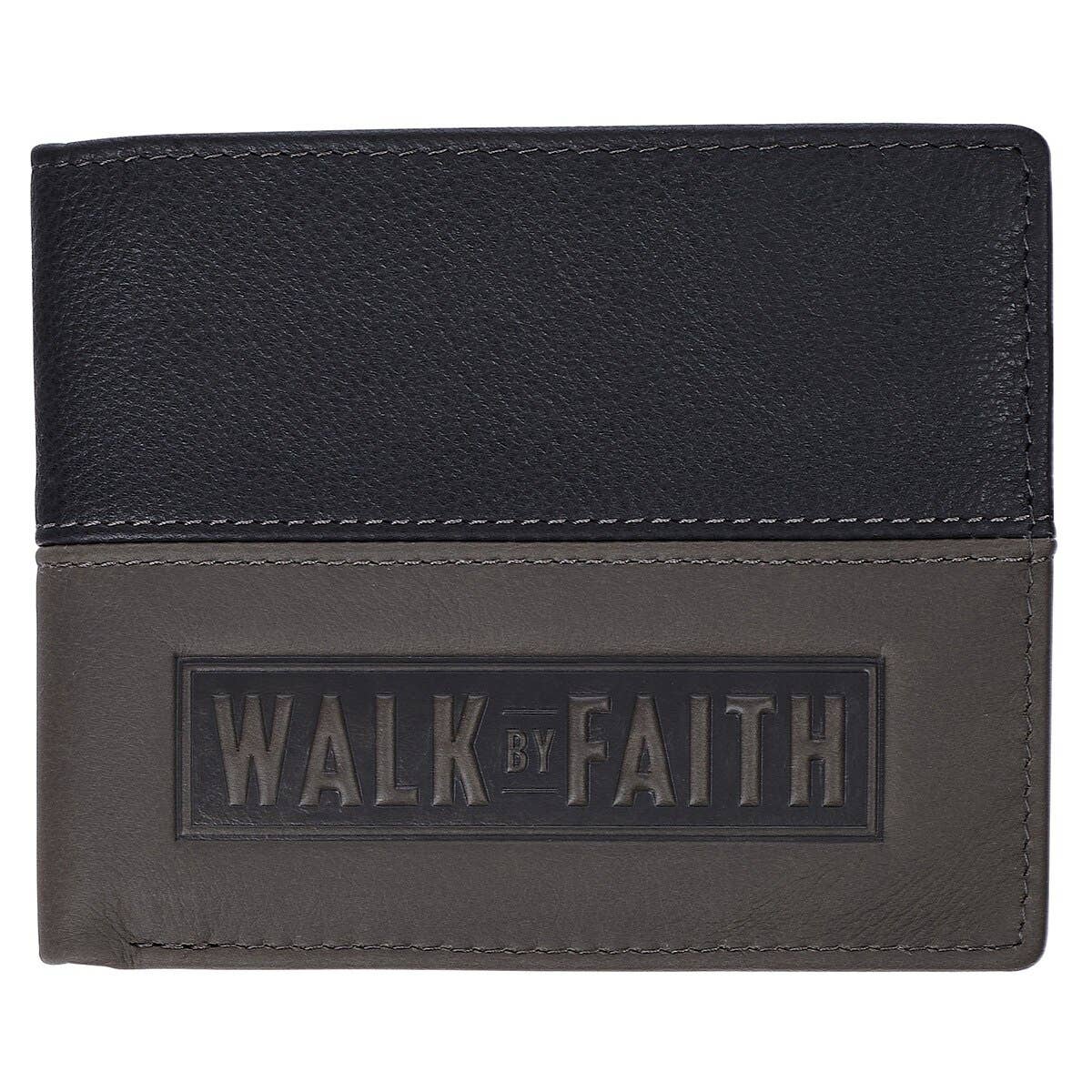 Wallet Leather Two-tone Walk by Faith 2 Cor. 5:7