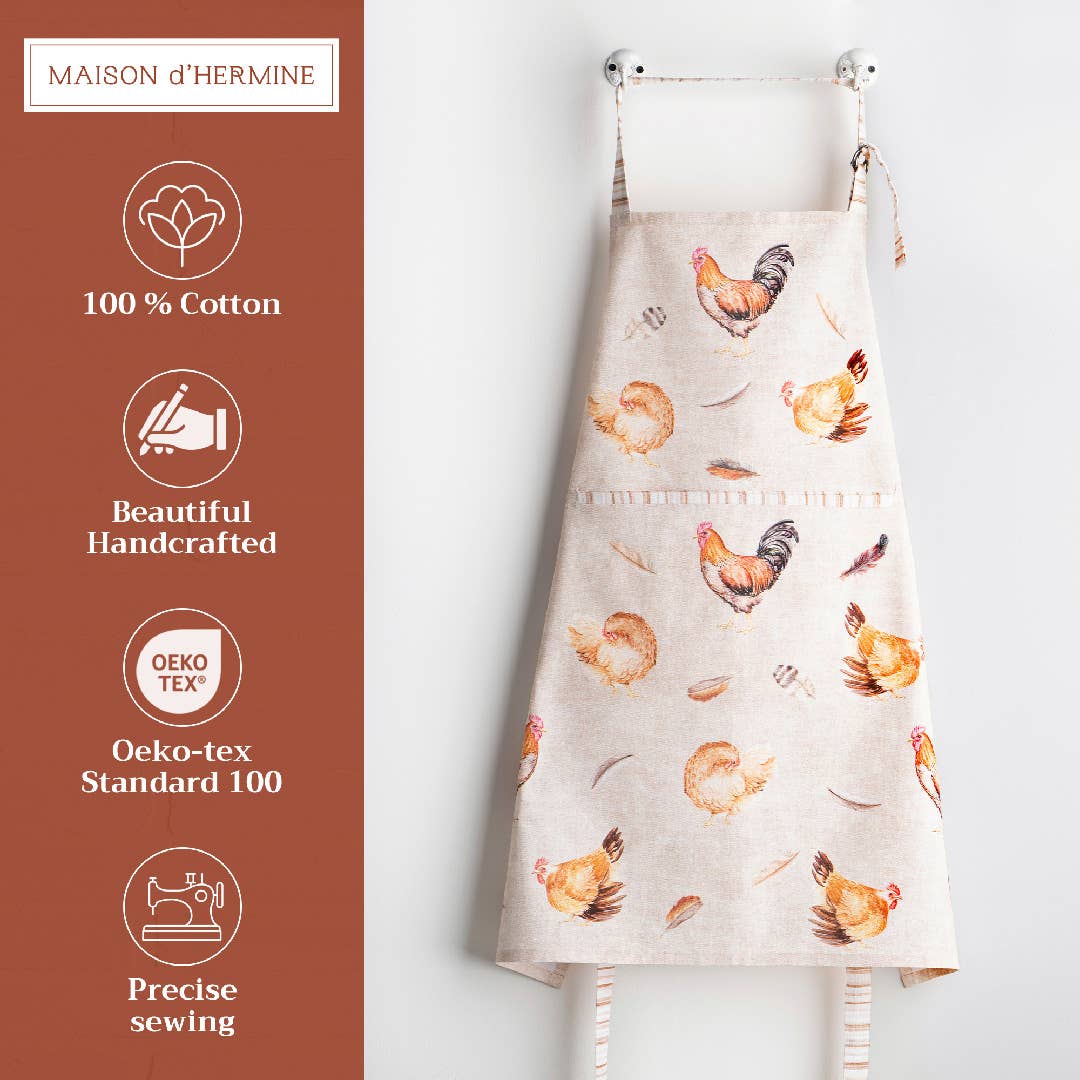 Apron 100% Cotton - Everyday Cooking - Barnyard Rooster
