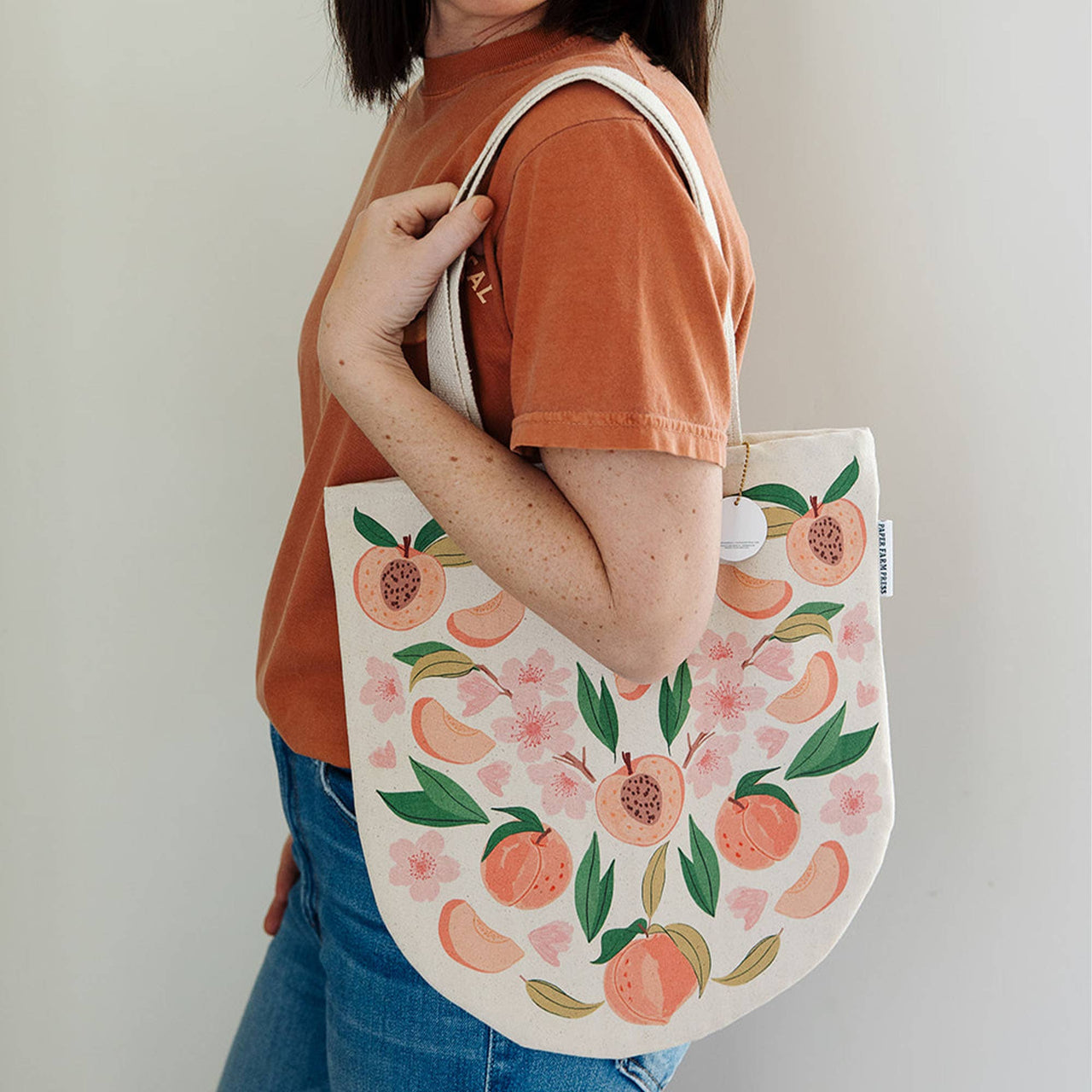 Peach Blossom Canvas Tote Bag