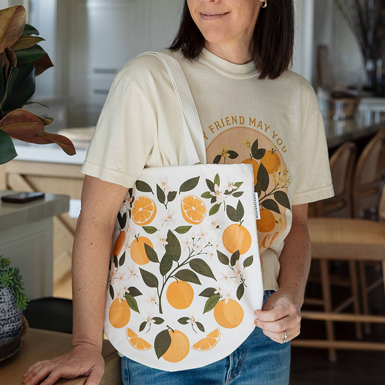 Orange Orchard Canvas Tote Bag