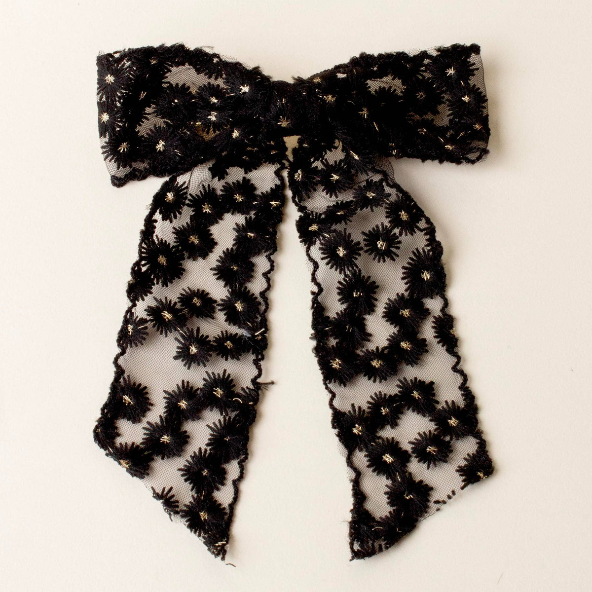 Ditzy Daisies Hair Bow-Black