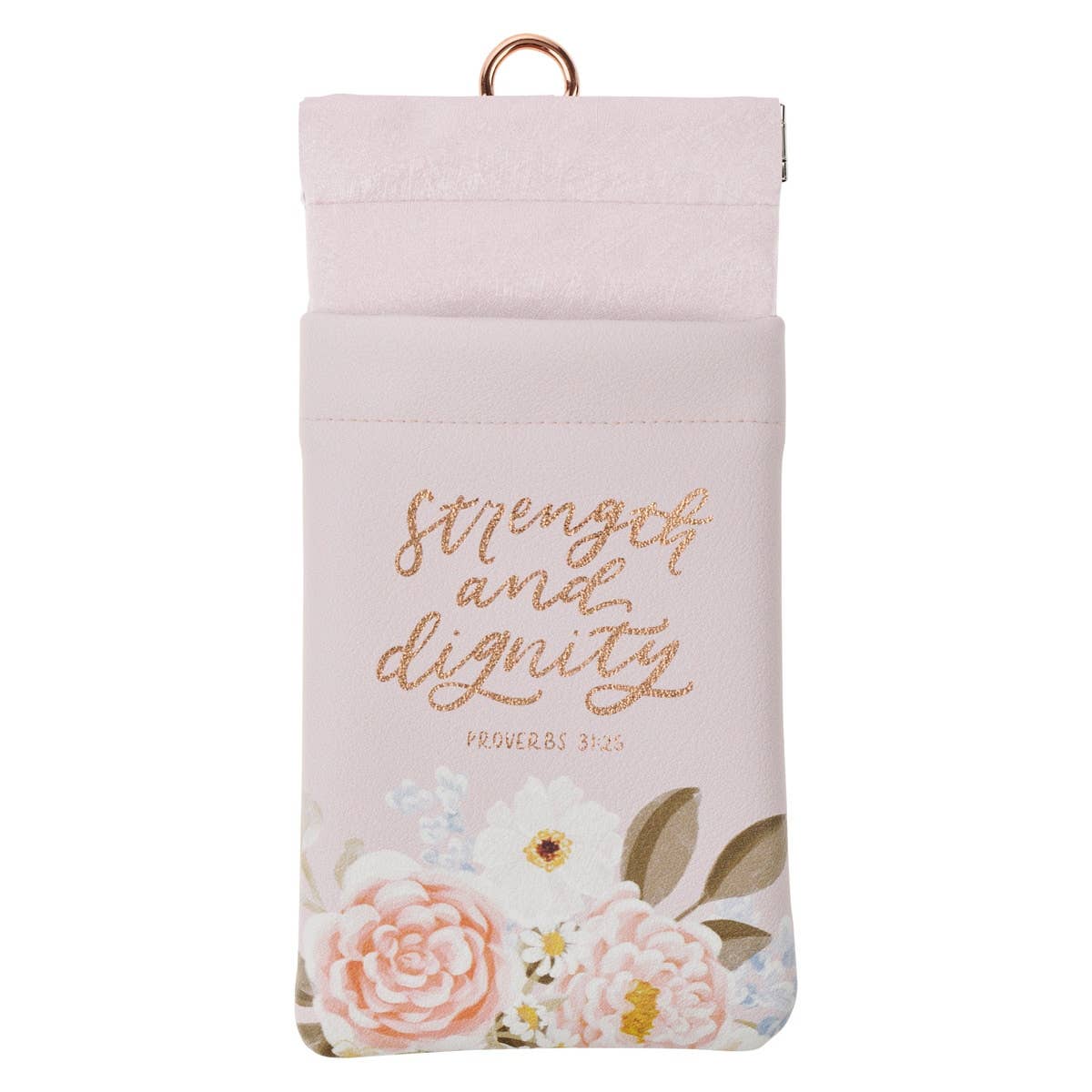 Eyeglass Case Pink Strength and Dignity Prov. 31:25