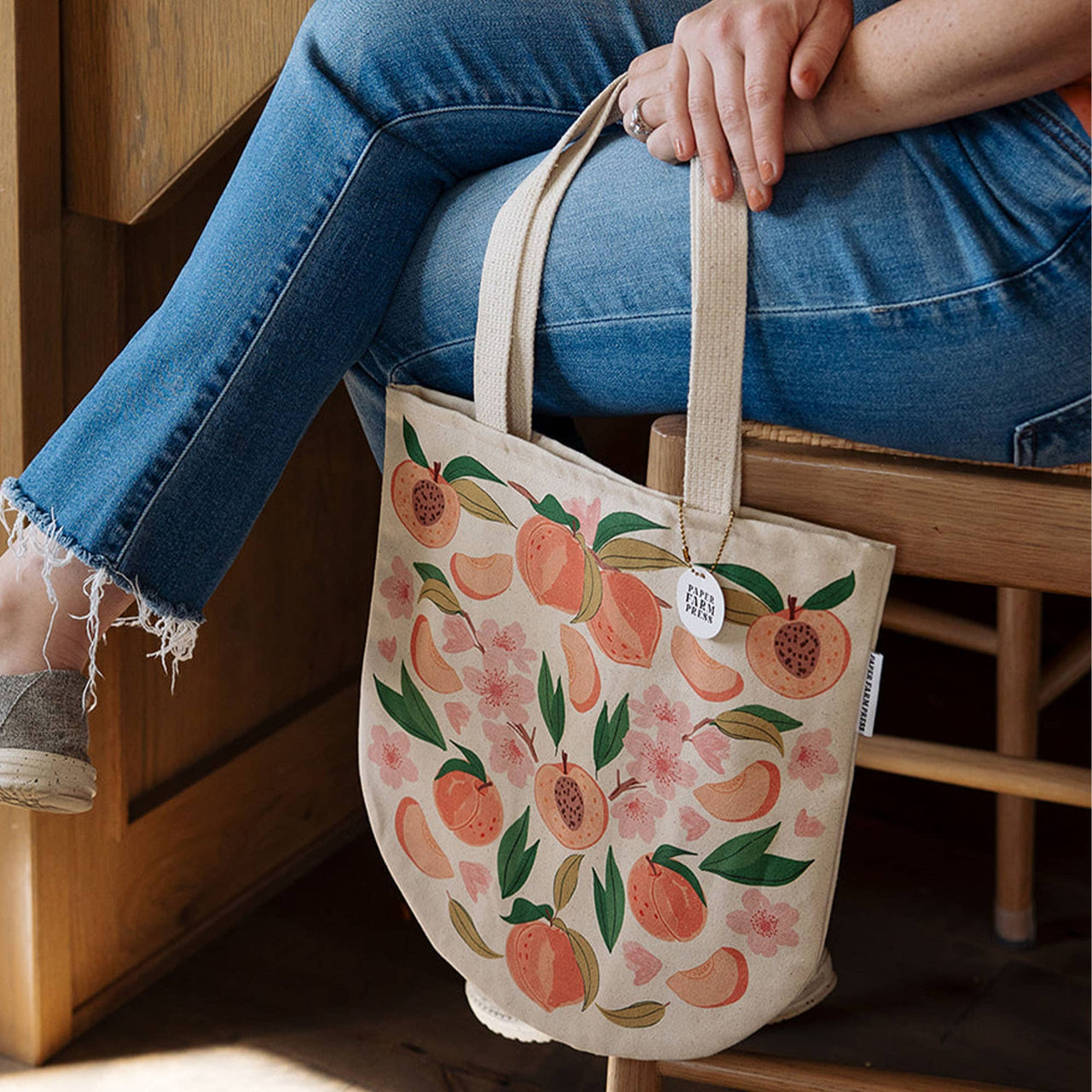 Peach Blossom Canvas Tote Bag