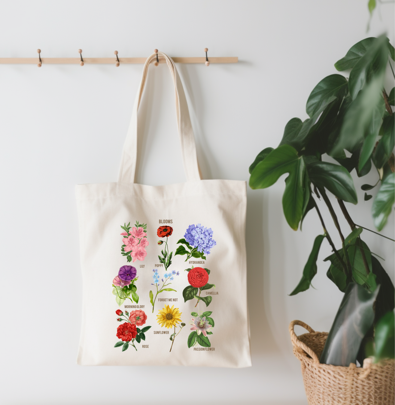 Pretty Flowers Canvas Tote Bag