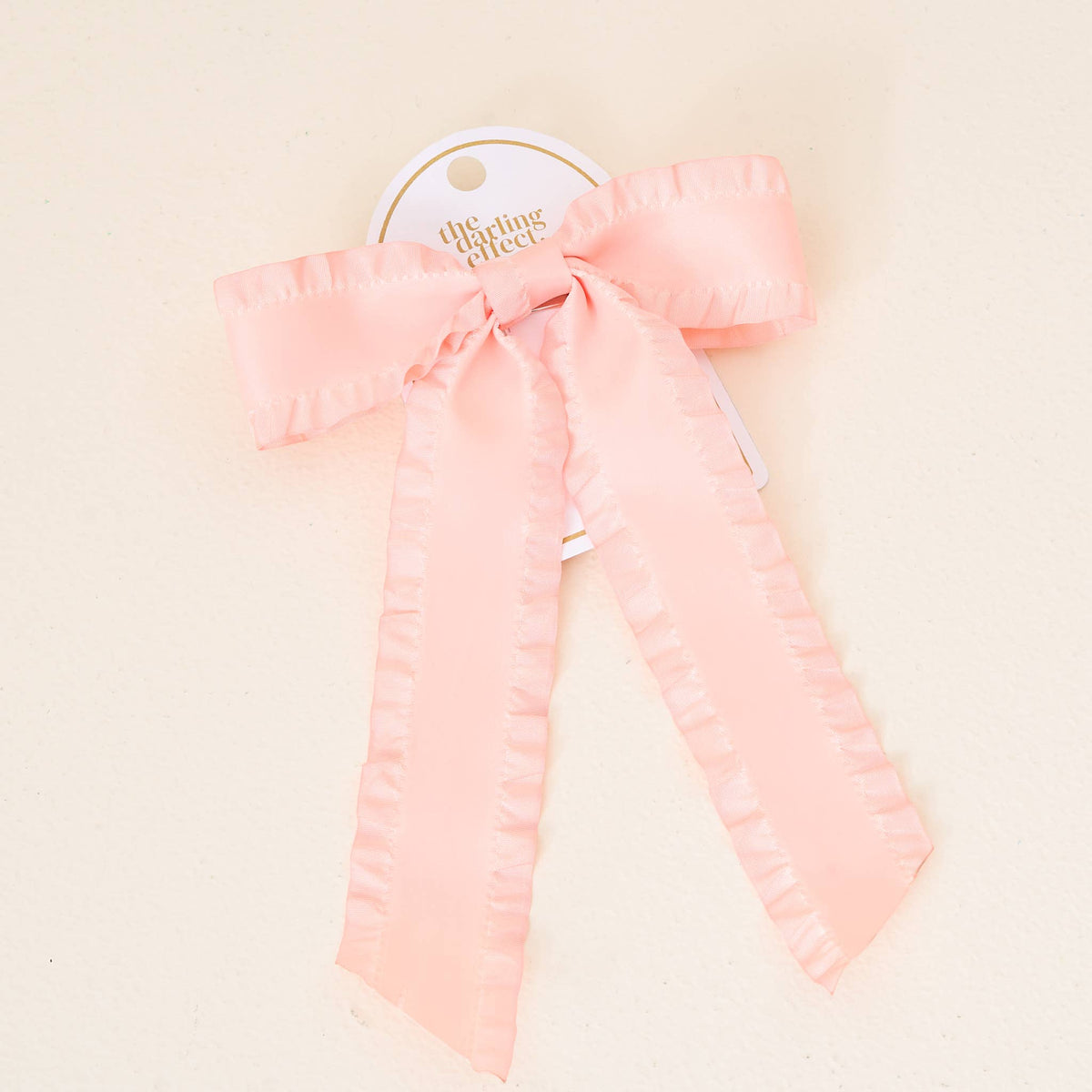 Ruffle Hair Bow- Blush
