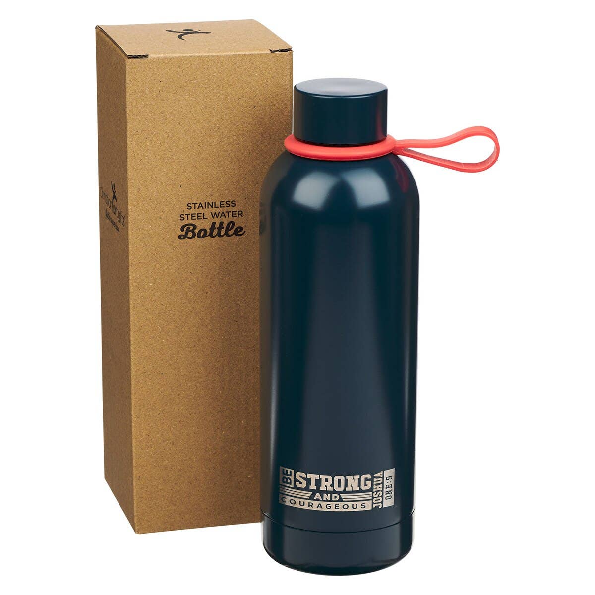 Water Bottle SS Stickers Navy Strong and Courageous Josh 1:9
