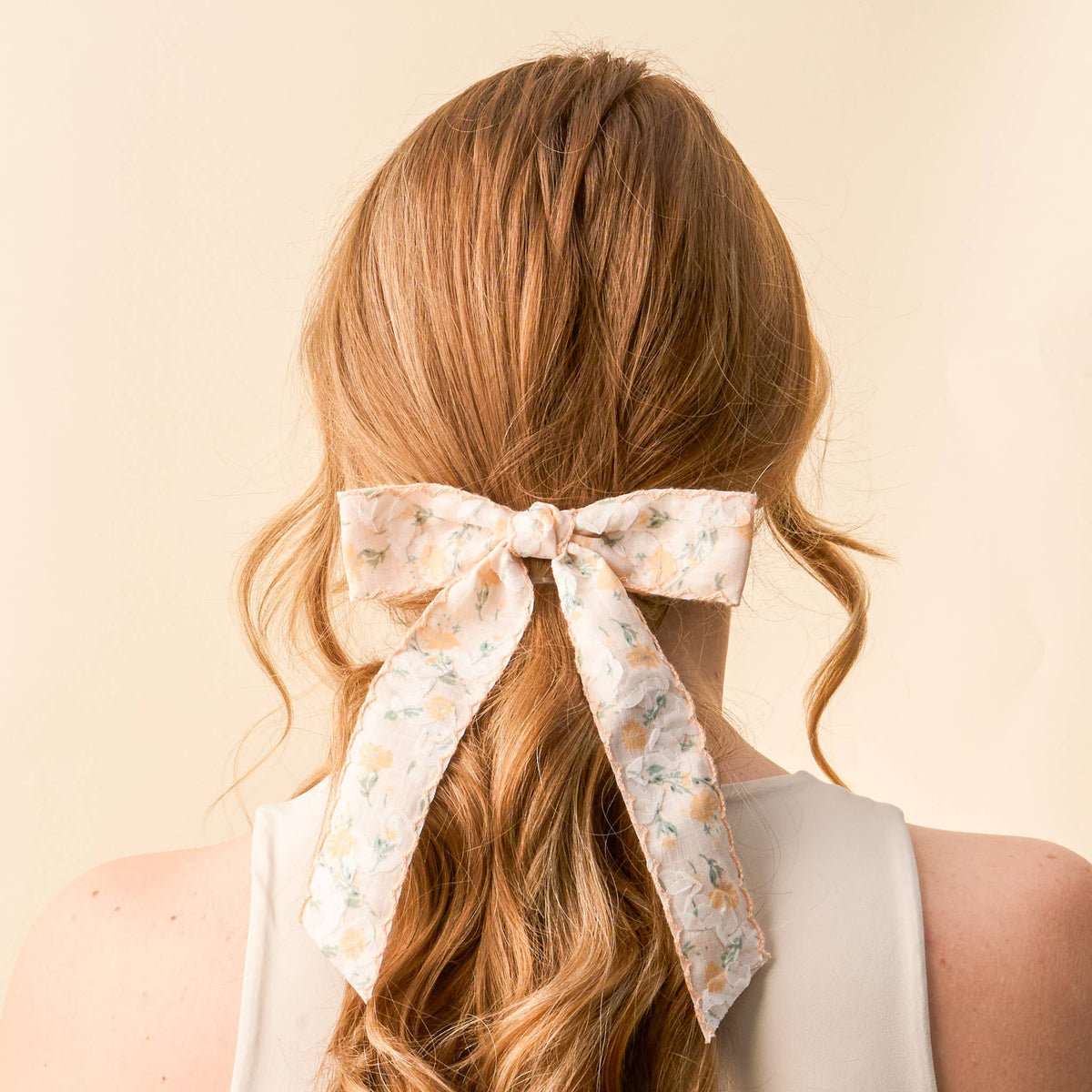 Floral Flair Hair Bow-Yellow