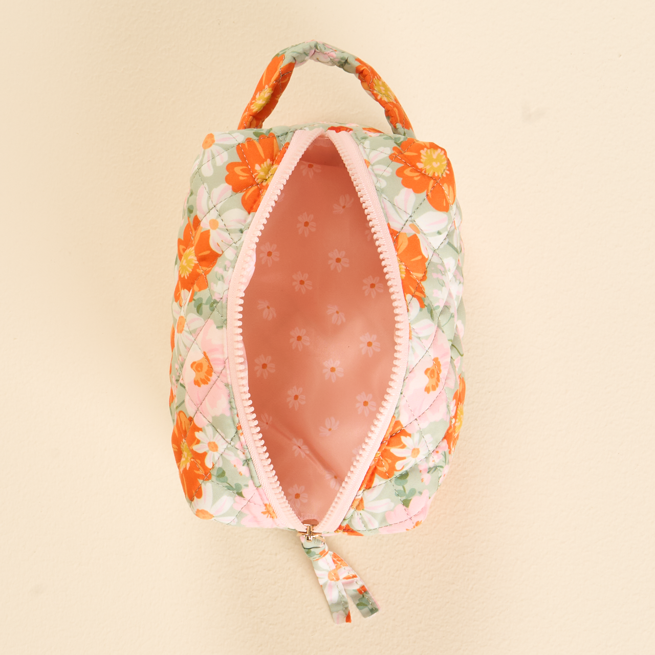 Essentials Quilted Cosmetic Pouch–Bouquet Beauty Sage