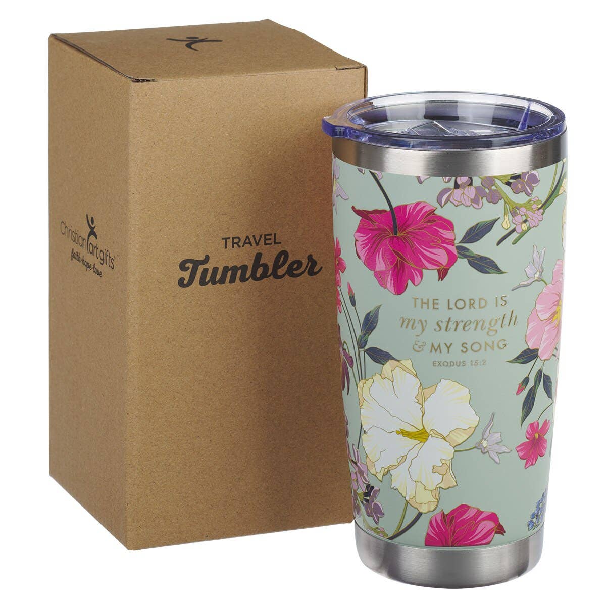 Tumbler SS Teal Strength Exodus 15:2