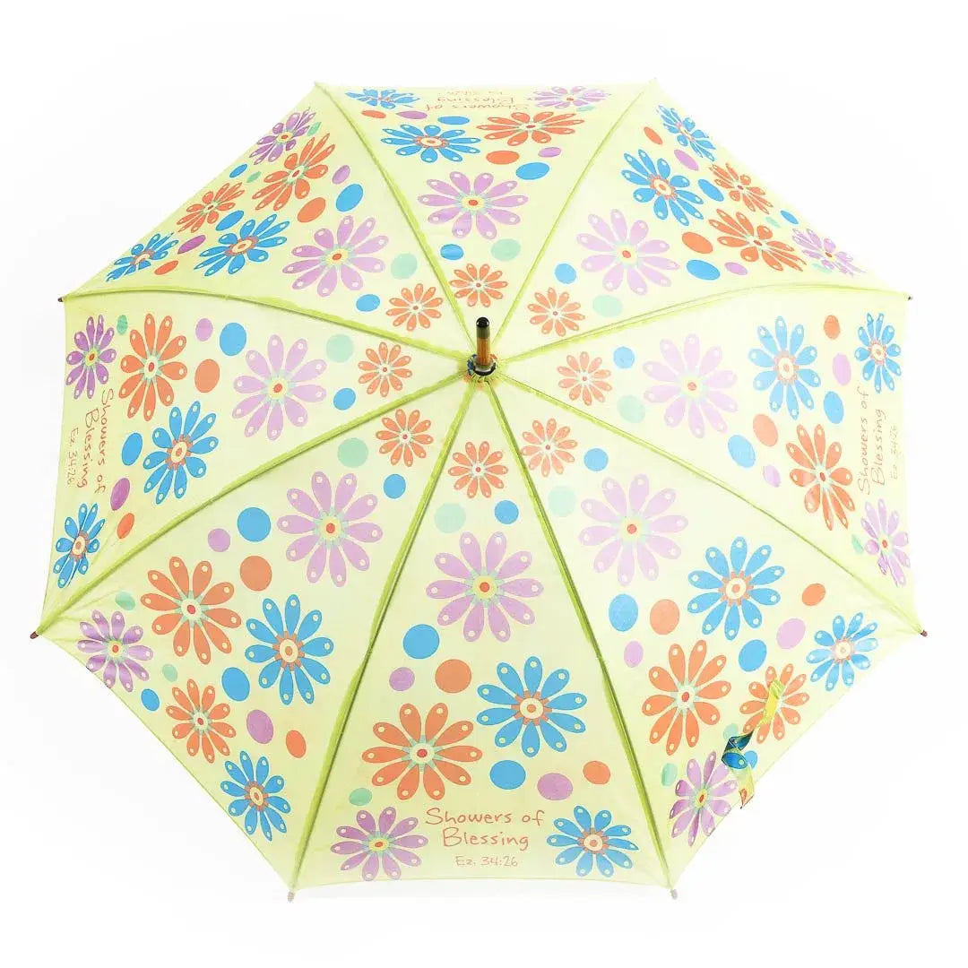 Wooden Stick Umbrella - Showers Of Blessing - Flowers