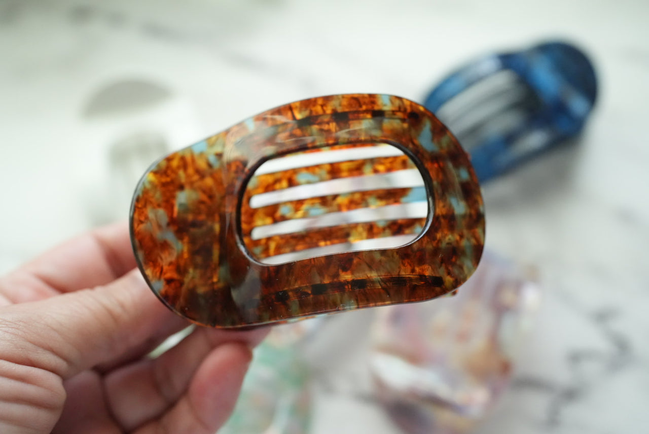Flat Hair Clip Claw Tortoise brow color