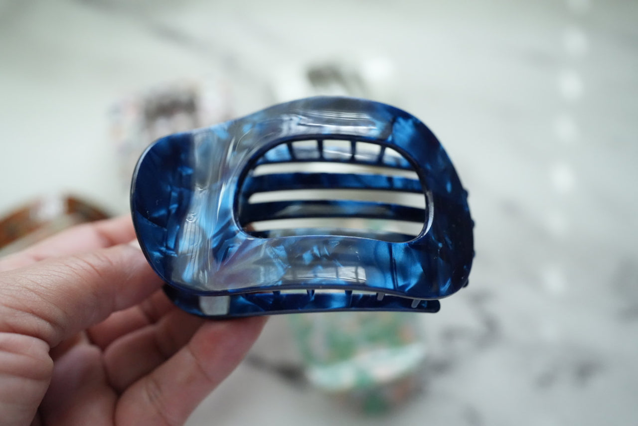 Flat hair clip claw blue