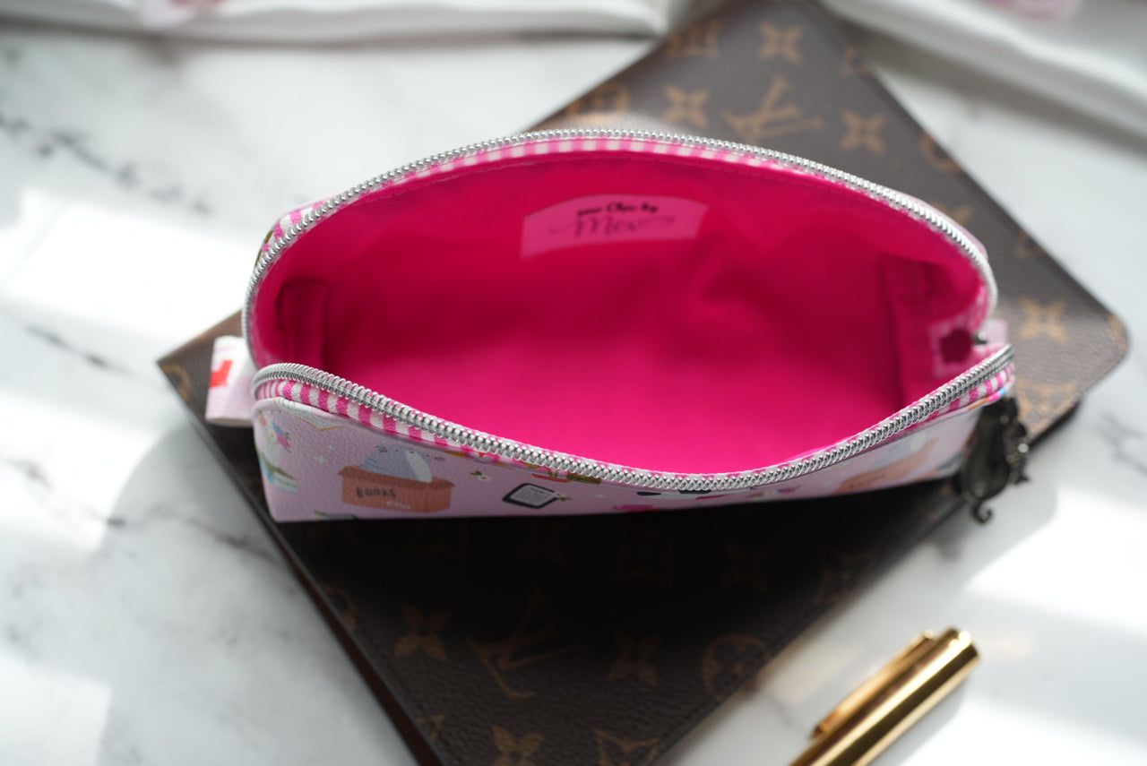 faux leather story time cats pencil pouch