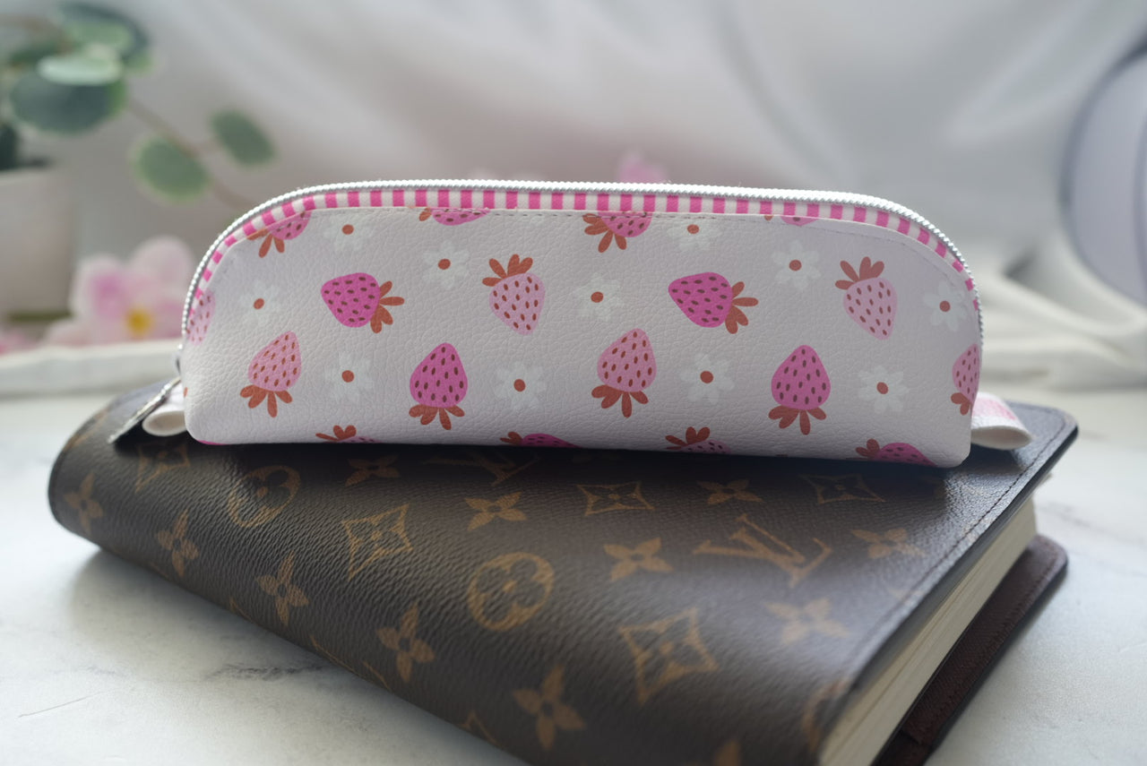 Pink Strawberry pencil case