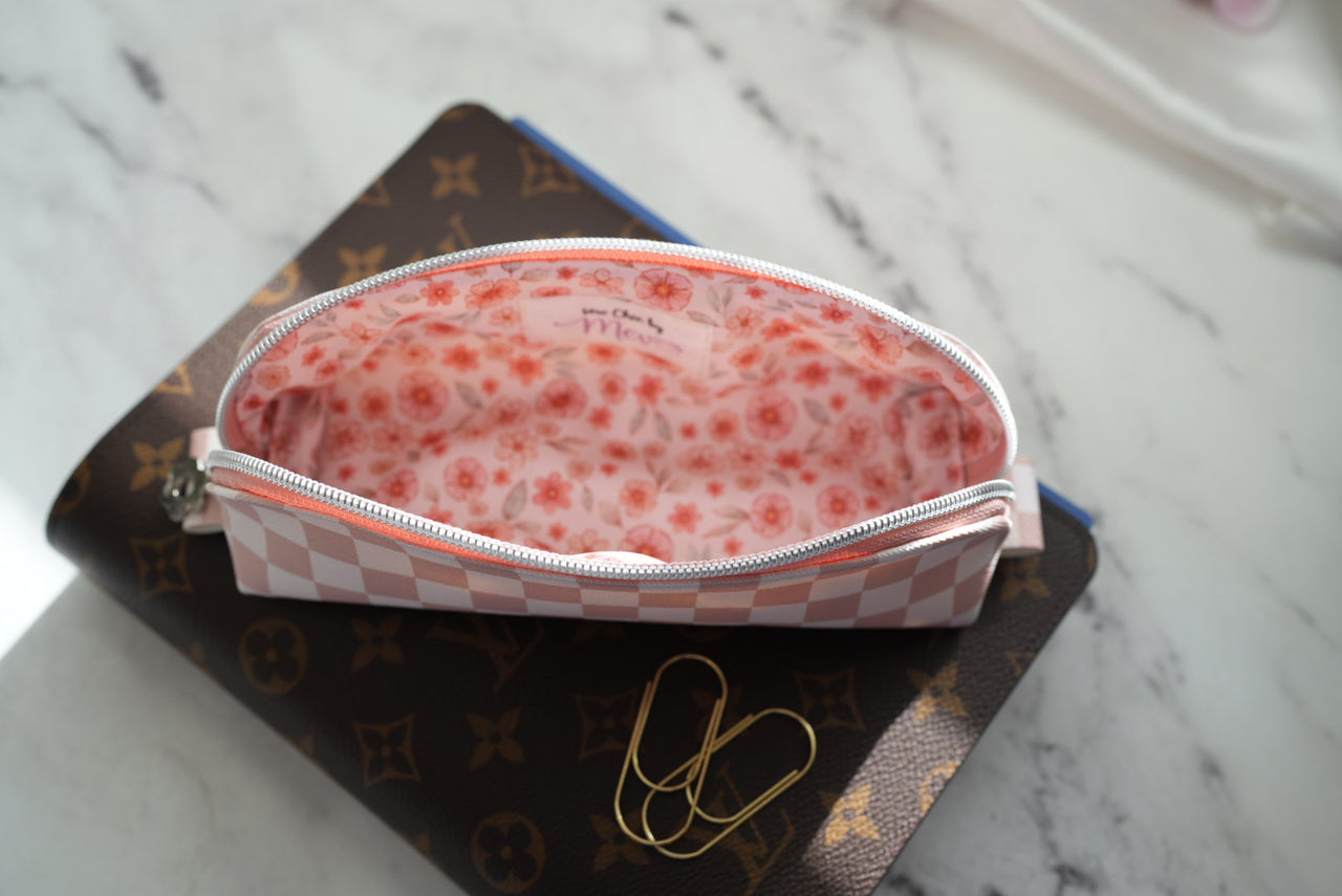 checkered pencil pouch