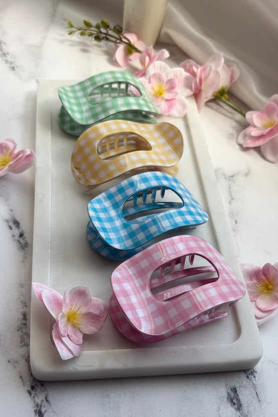 flat hair claw  checkered checkered