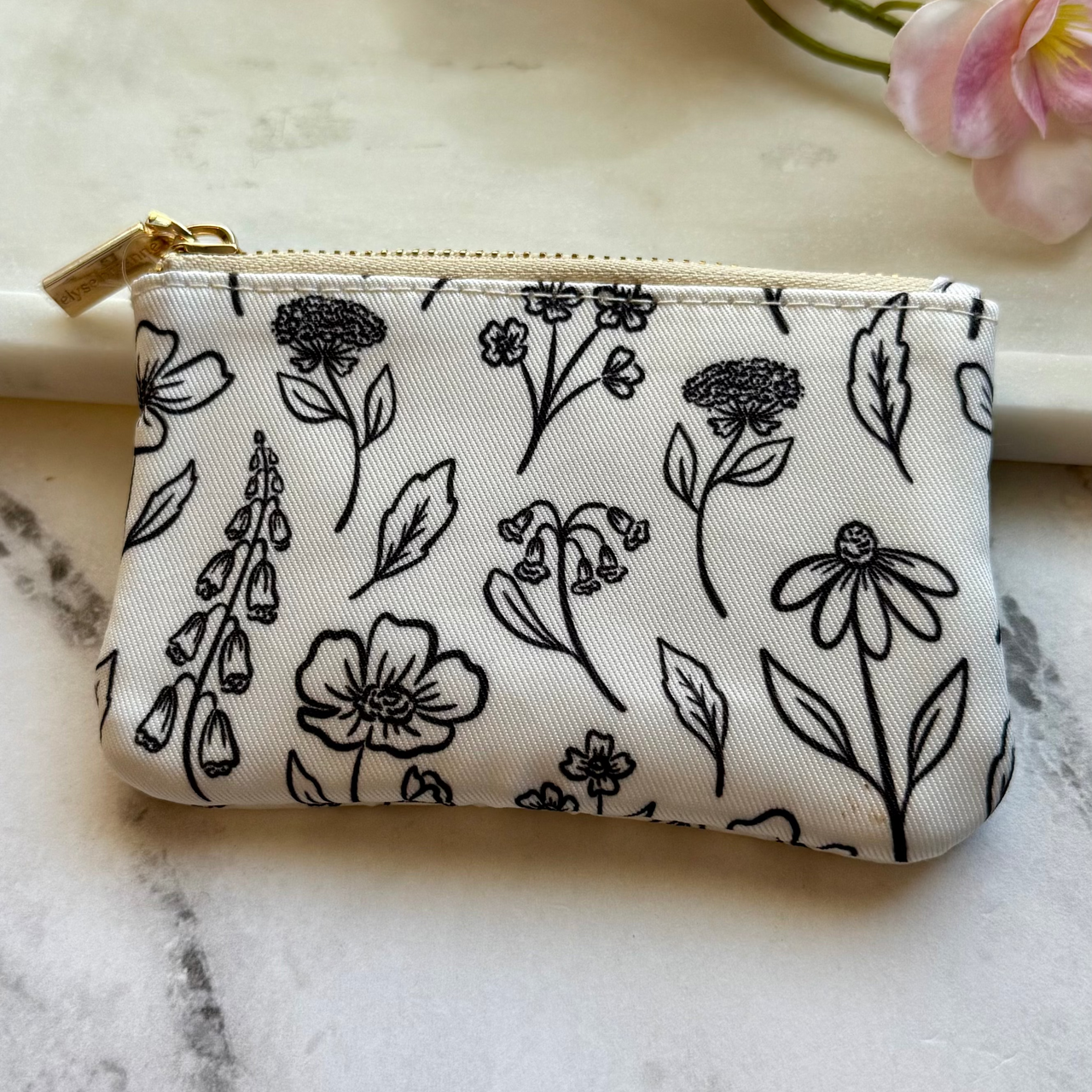 Pressed Floral Coin Pouch
