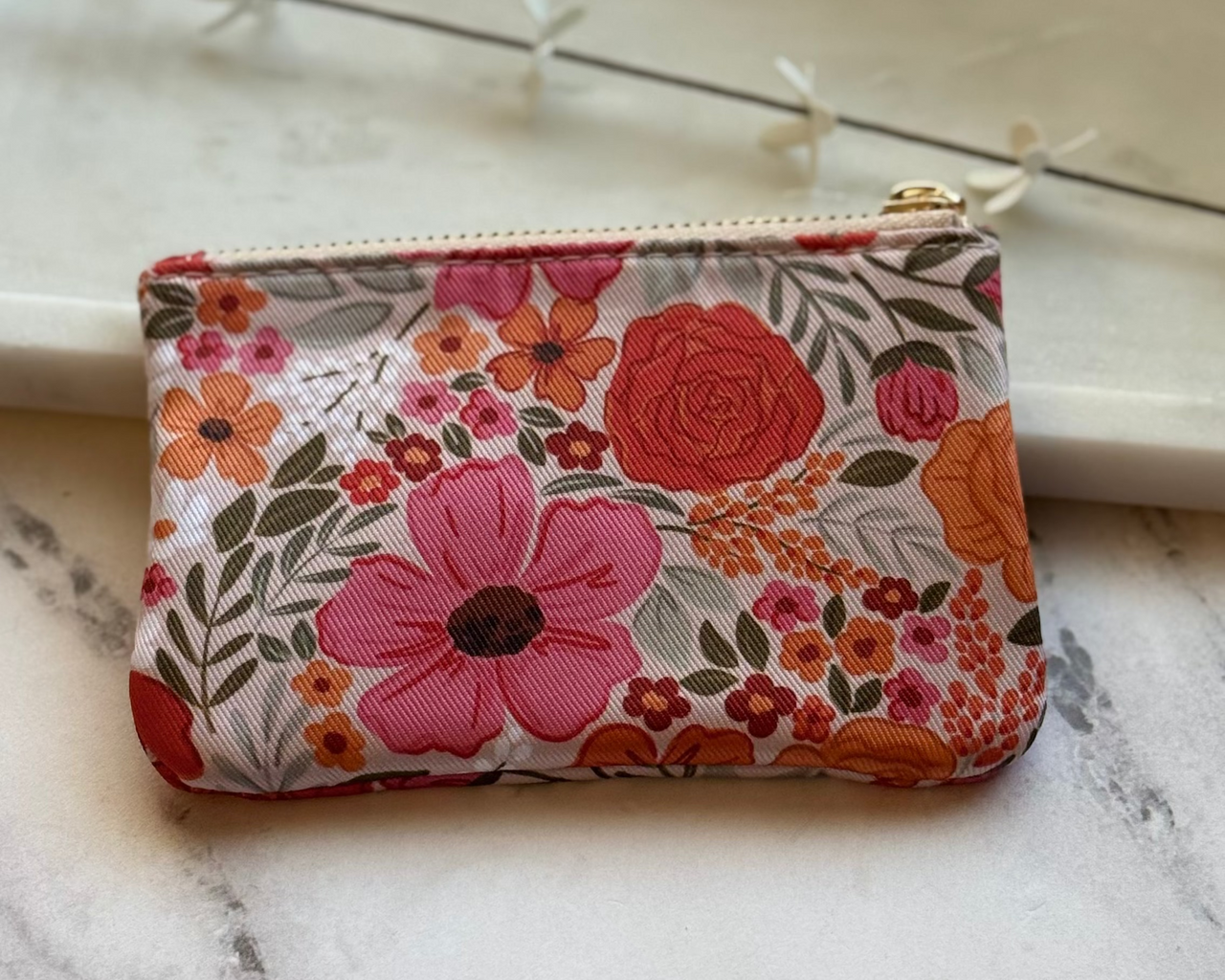 Rosewood Blooms Coin Pouch