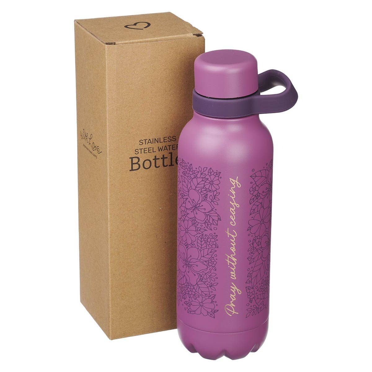 Water Bottle SS Purple Pray Without Ceasing
