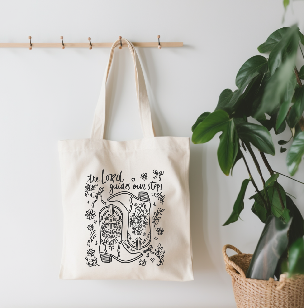 The Lord Guides Our Steps Canvas Tote Bag