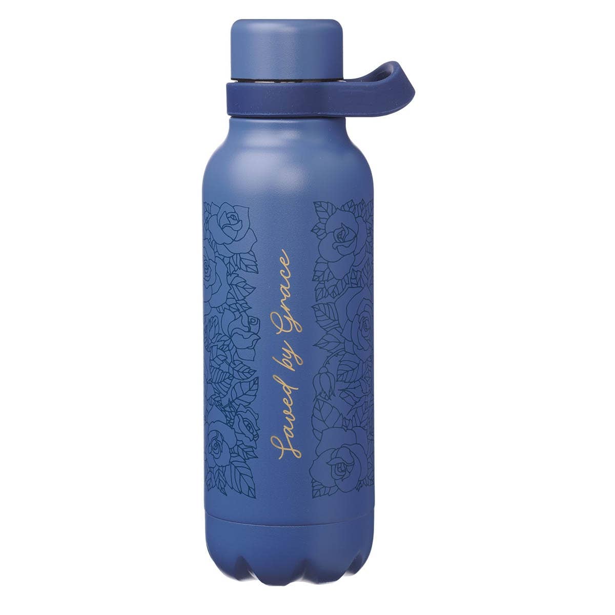 Water Bottle SS Blue Saved By Grace