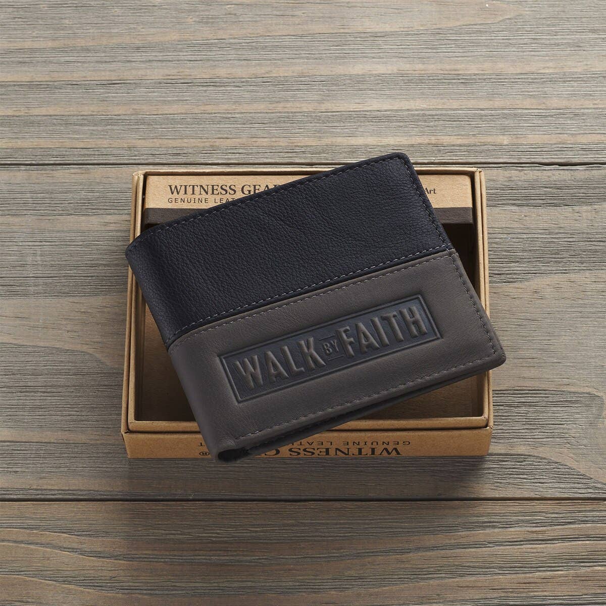 Wallet Leather Two-tone Walk by Faith 2 Cor. 5:7