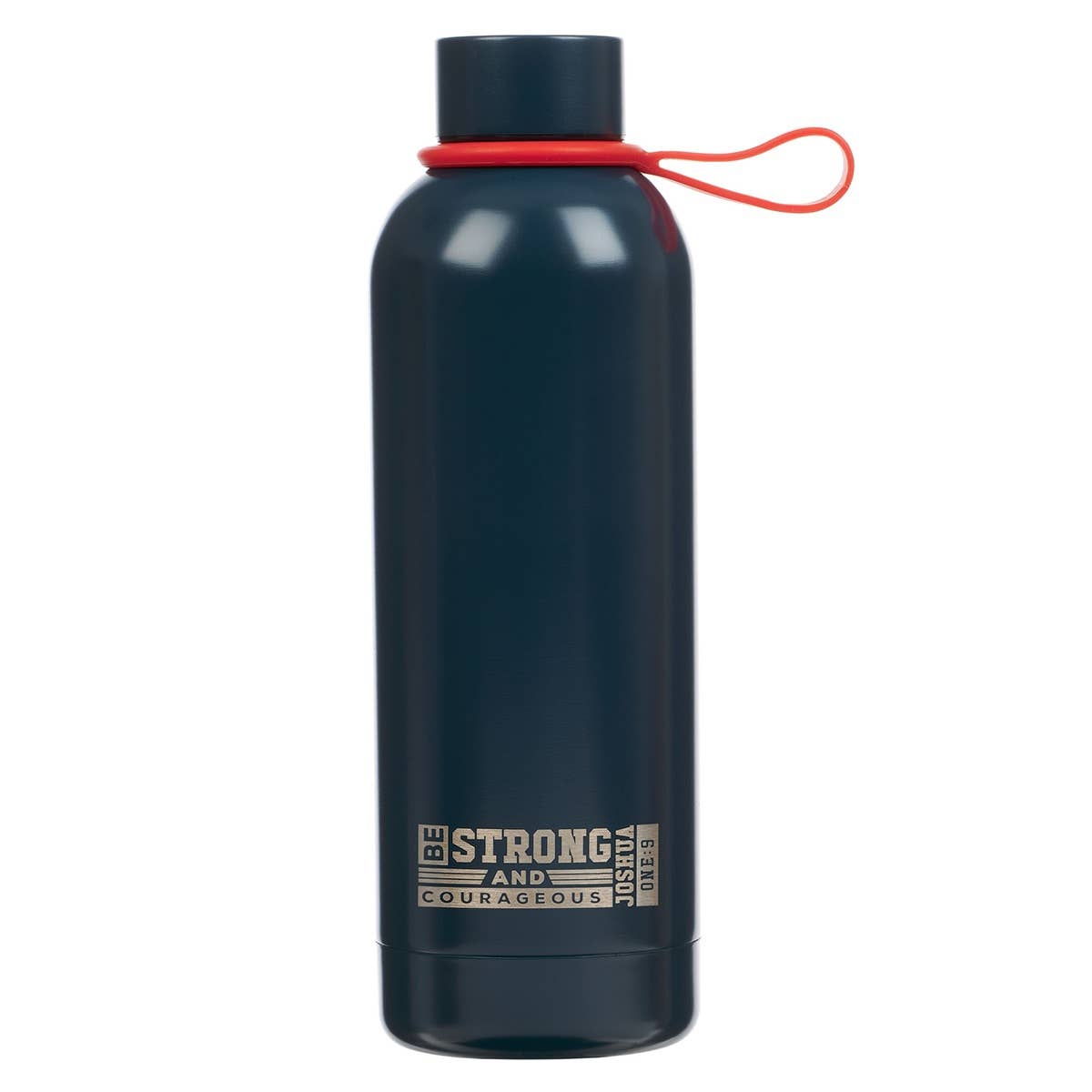 Water Bottle SS Stickers Navy Strong and Courageous Josh 1:9