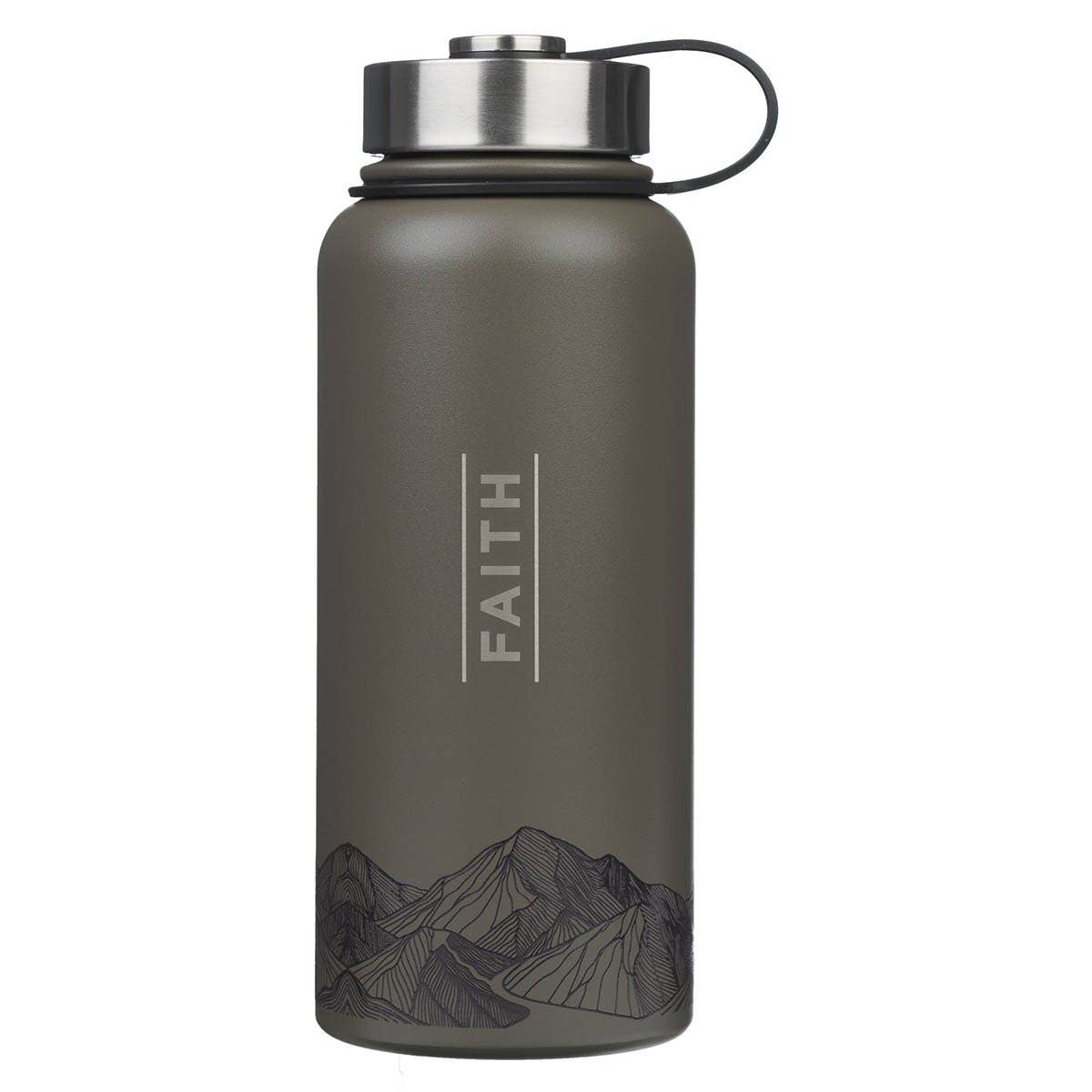 Water Bottle SS Brown Faith Mountains Matt. 17:20